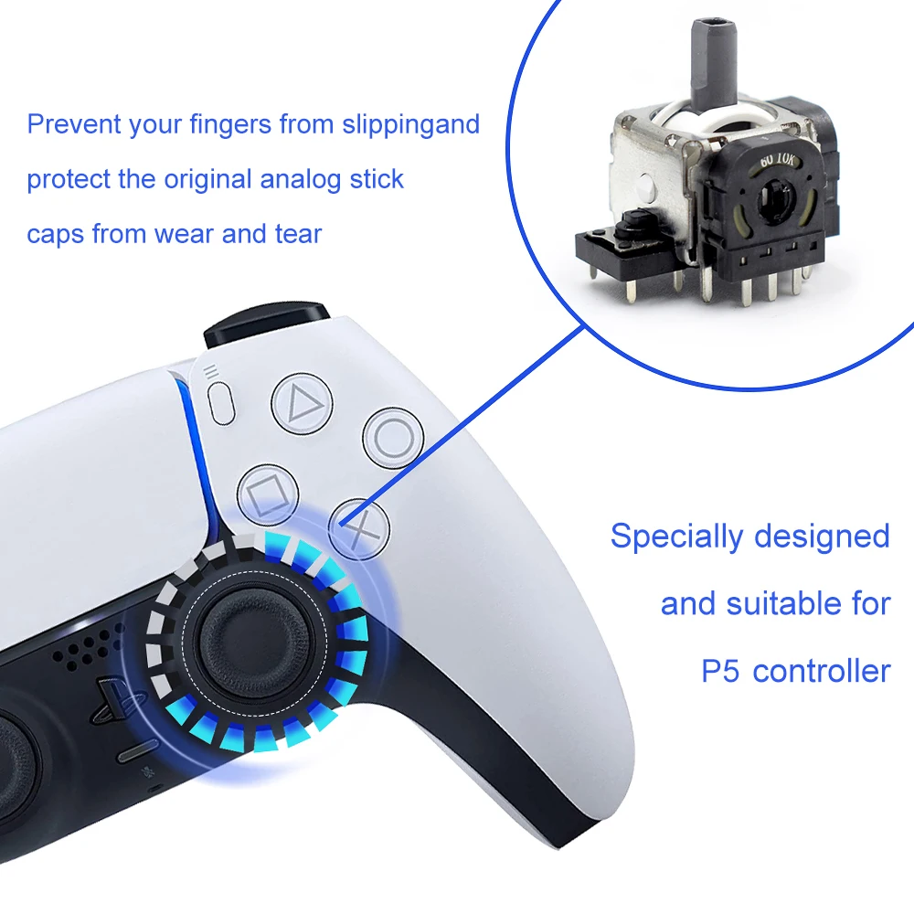 New Replacement Part 3D Analog Joystick Thumb Stick Joystick Sensor Axis Module For PS5 Controller Resistors Potentiometer