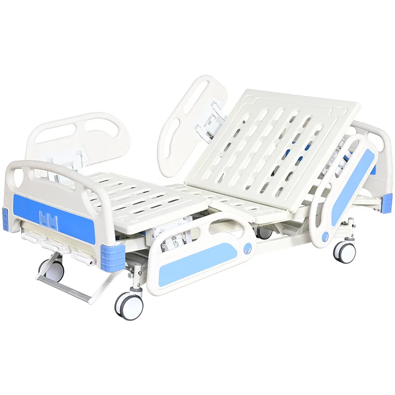 High quality Wholesale Manufacturer Directly Supply 3 Cranks Manual Patient Medical Bed for Hospital with wheels