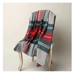 Inner mongolia cashmere travel wrap stole scarf wool oversize plaid blanket doubled sided shawl wholesale