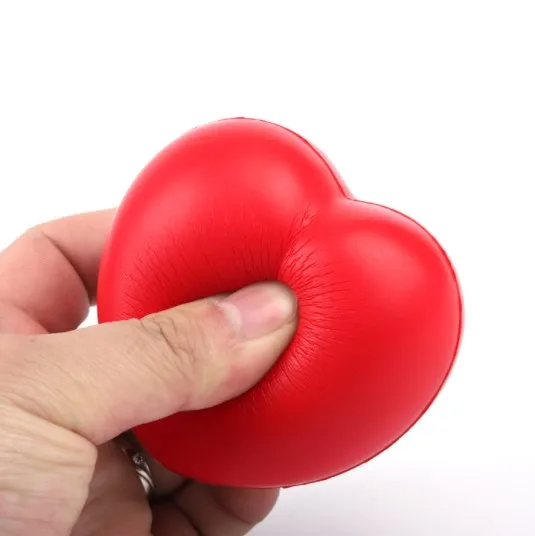 Wholesale Custom Logo Printed Bulk Mini Red Heart Shaped Stress Balls
