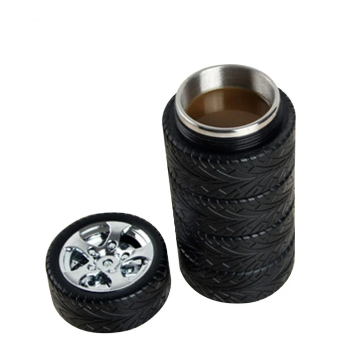 
Customized available novelty product 304 stainless steel tires leak-proof thermos cup 
