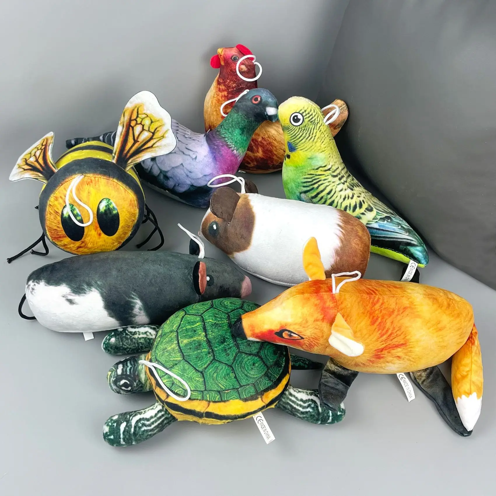 2023 Simulation Pigeon Chicken Bird Stuffed Plush Toy Simulation Animal Hamster Bee Turtle Animal Series Dolls