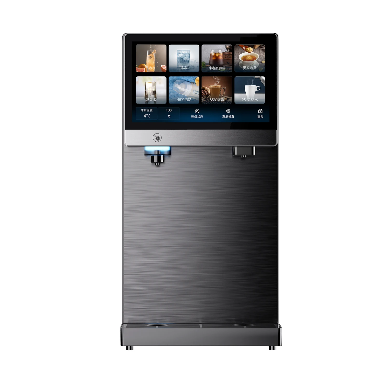 OLANSI countertop Sparkling water dispenser with 4 types of water: Sparkling, ambient, cold and hot water dispenser soda machine