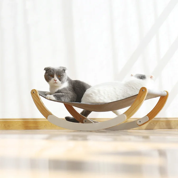Pet Cat Bed Wooden Swing Bed Cat Hammock Elegant Design Home Pet Bed