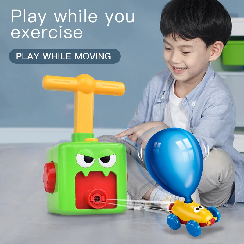 New amazon hot sale launch tower balloon pump car toy set balloon car for children
