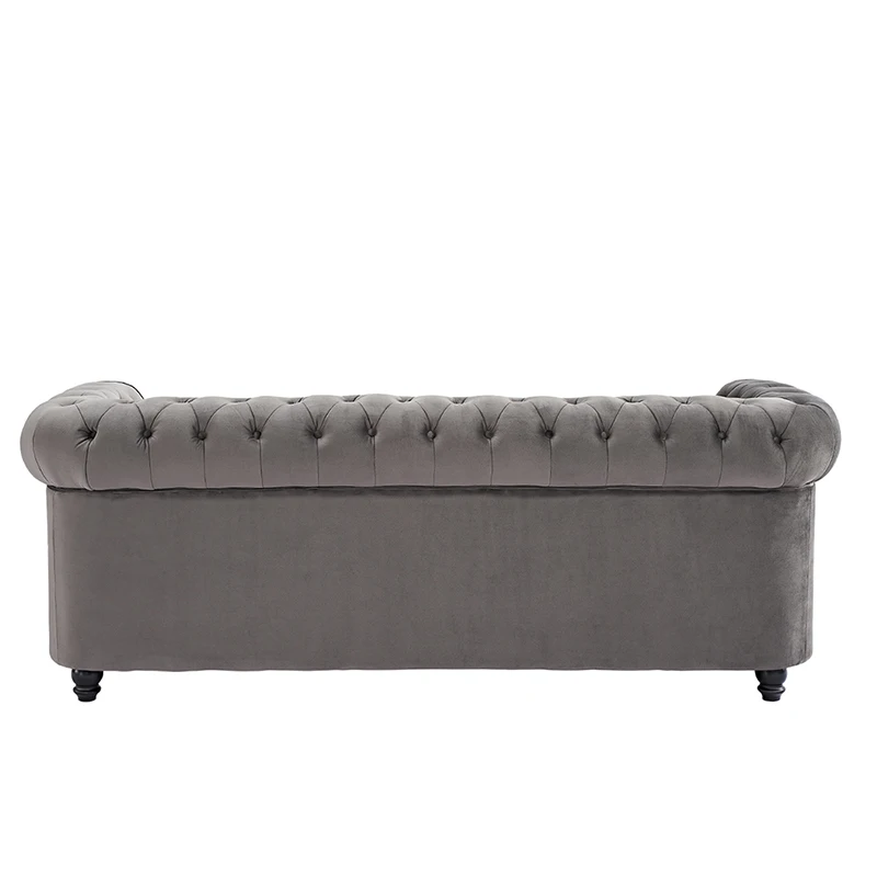 USA in stock drop shipping service home furniture grey color l shape velvet