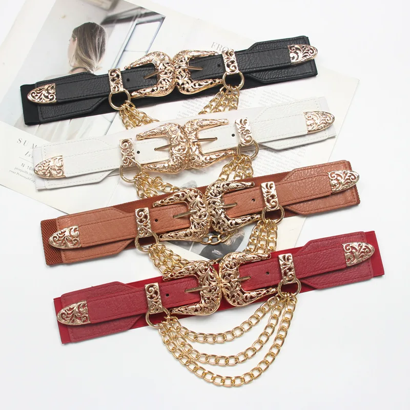Buckle Belts Cummerbunds Chain Ladies Waistband For Dress Decoration Punk Belt Corset