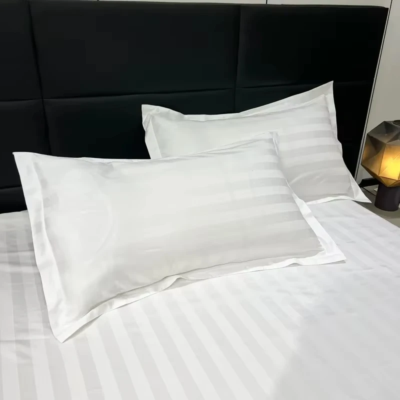 White Bedding Set for Hotels Polishing Forging Clause All Cotton Set Comfortable Breathable Bed Sheets Duvet Covers Pillowcases
