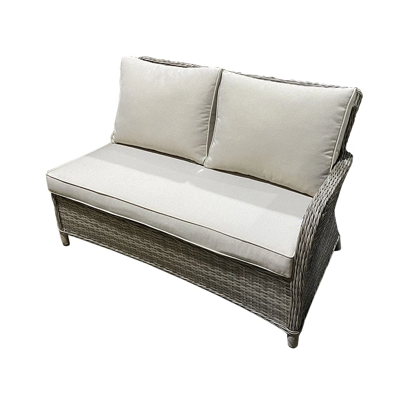 Outdoor Garden Patio Furniture  Rattan Sofa Set With Square Rising/Liftable Table With Ottoman/Stools