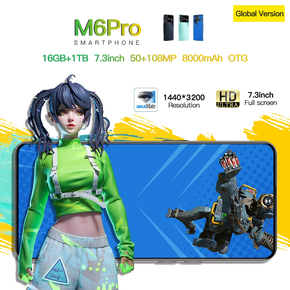 New Global POCO M6 Pro Smartphone 120Hz AMOLED 5000mAh 67W Super Charging Mobile Phone