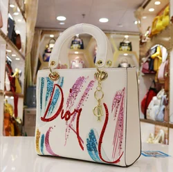 designer luxury sequin embroidery PU leather purse and handbag for ladies
