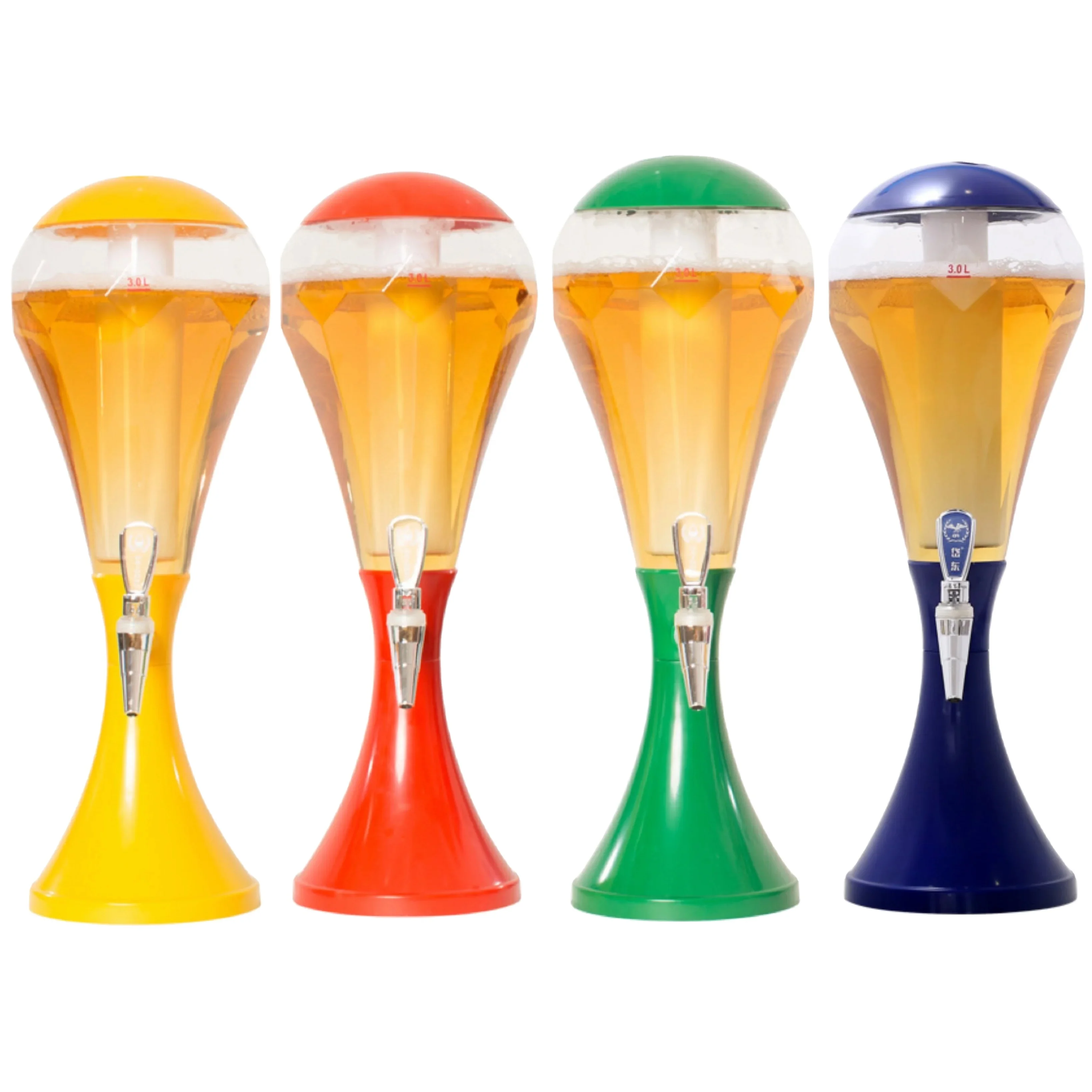 Red Yellow bar Beer Tower Cold Drink Juice Dispenser with tap Drop resistant milk tea juice store Drink Dispenser