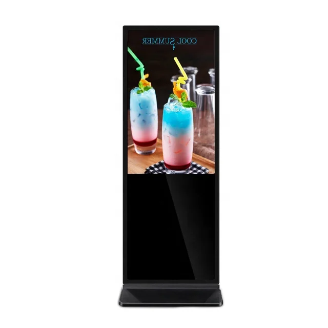 
Cheap Price 55 Inch Indoor Screen Floor Stand Android Advertising Digital Signage Stand-alone Wifi Ultra Thin LCD Display 