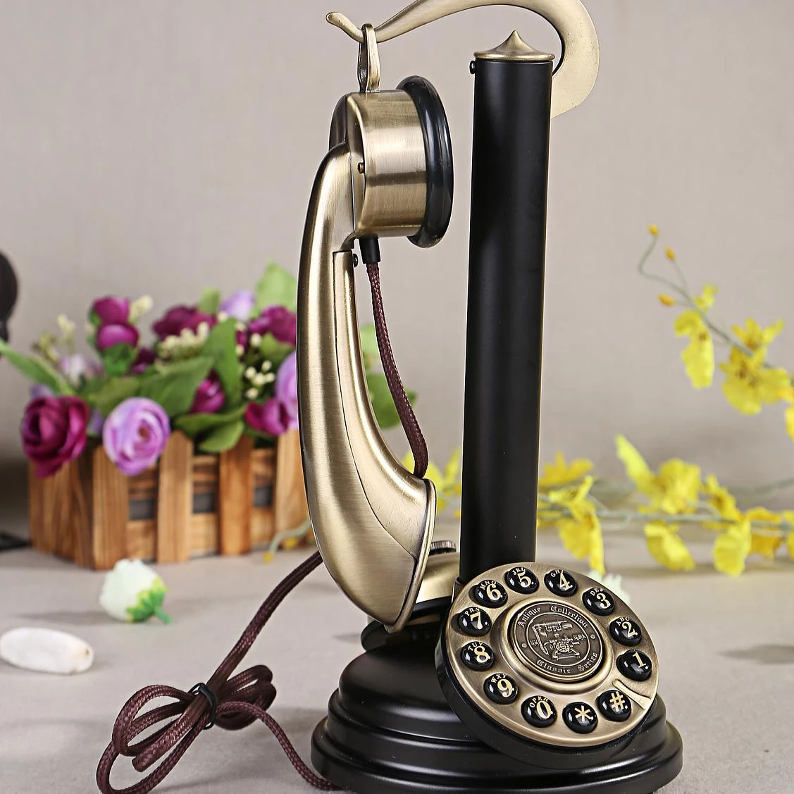 Retro Decor Telephones Antique Telephone Rotary Phones Antique Vintage Phone of 1930s Old Fashion Corded Landline Telephone