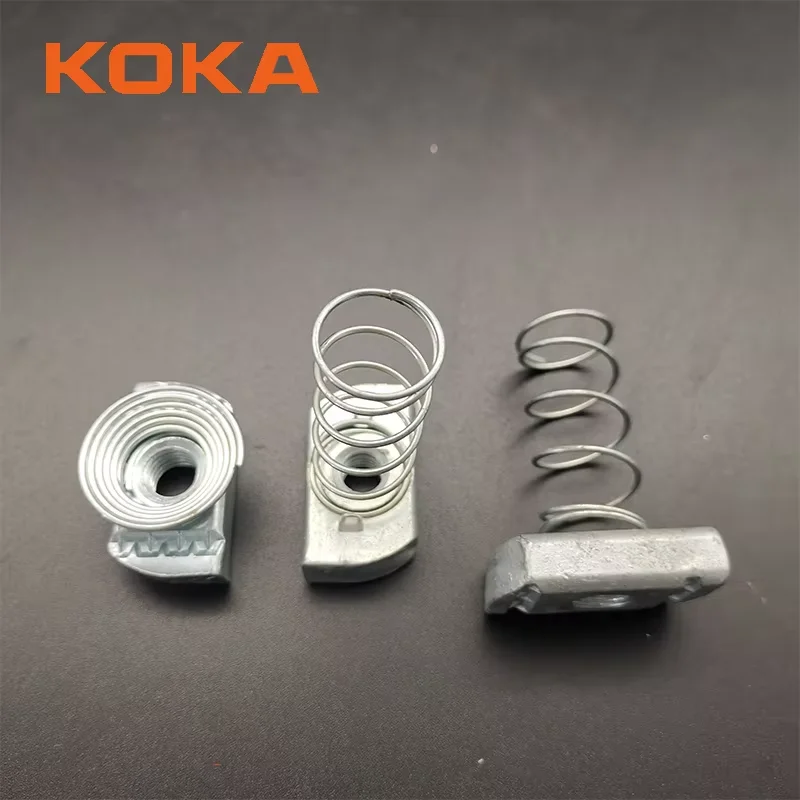 Stainless steel ss304 ss316 clamping Channel Spring nut with spring