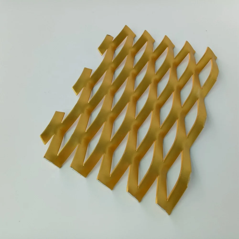Golden Color architectural decorative metal mesh aluminum expanded stretch metal mesh