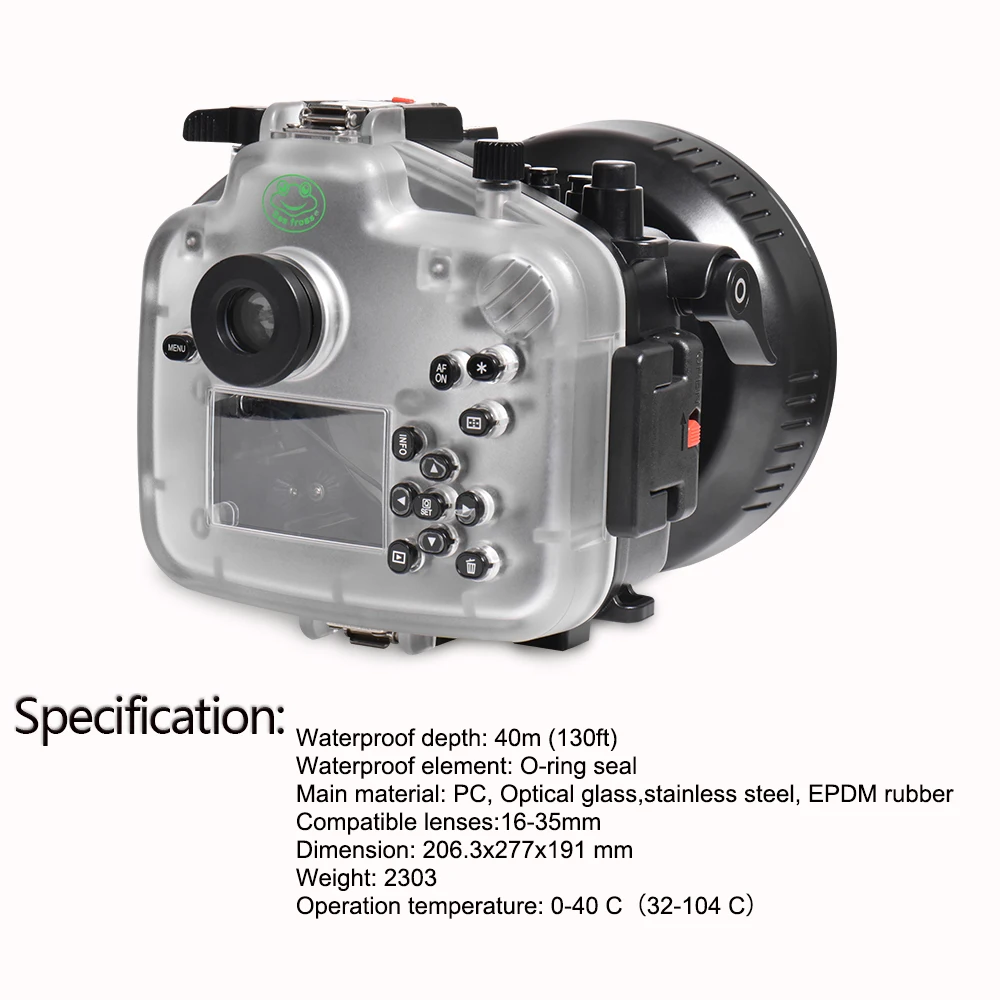  Чехол для камеры дайвинга Seafrogs 40 м/130 футов м чехол Canon EOS R с объективом 16-35 мм защитный подводной