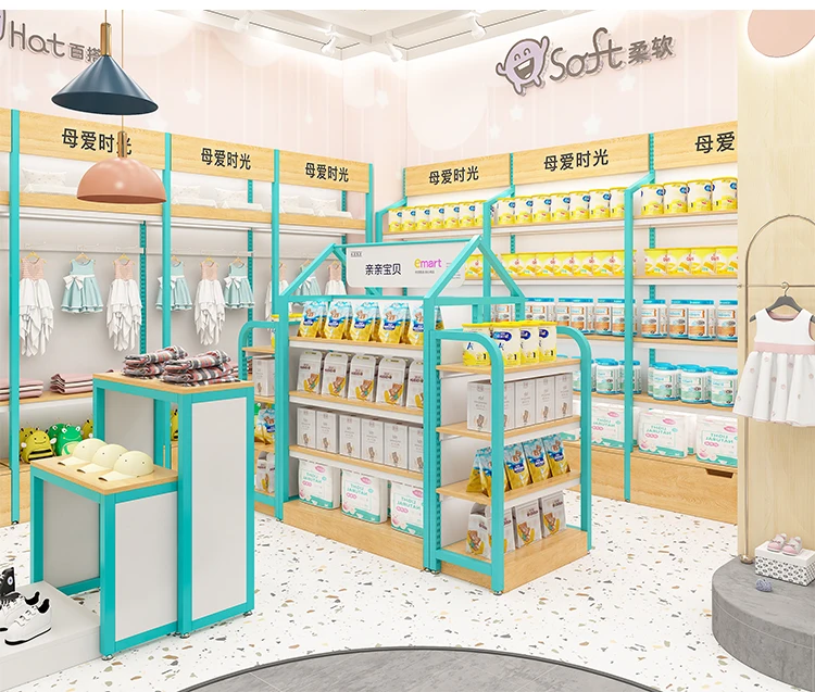Металлические стальные товары Miniso под заказ продуктовый магазин витрины стеллажи для беременных Gondola детского