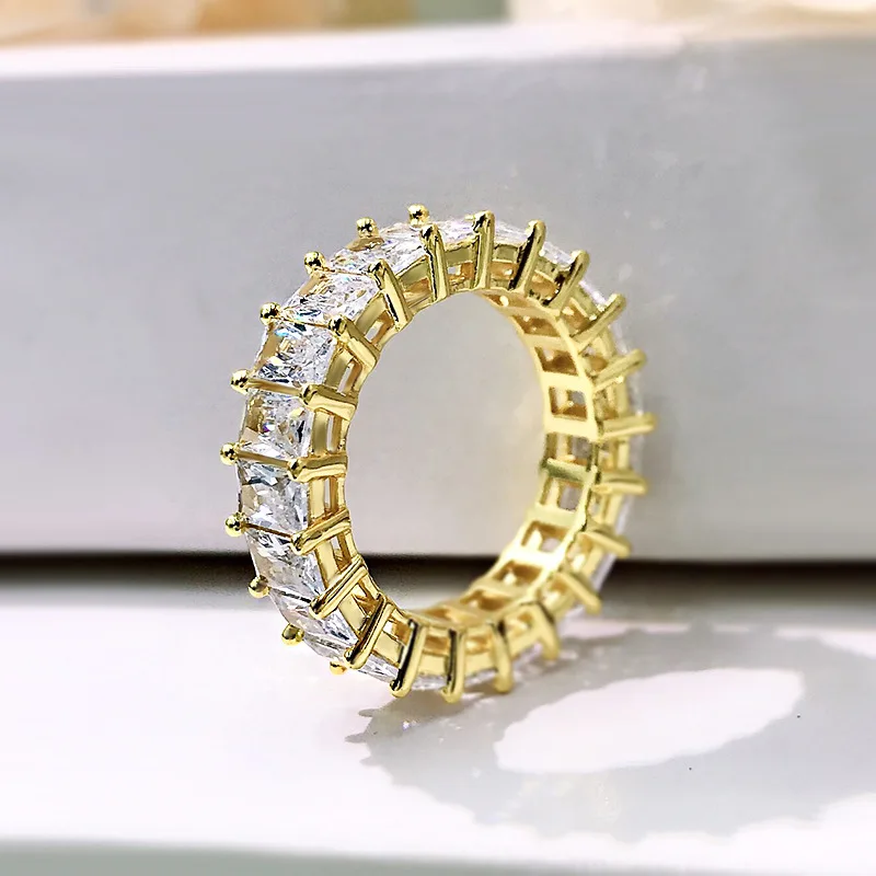  Yiwu Meise Baguette Rings Gold Plated Stainless Steel