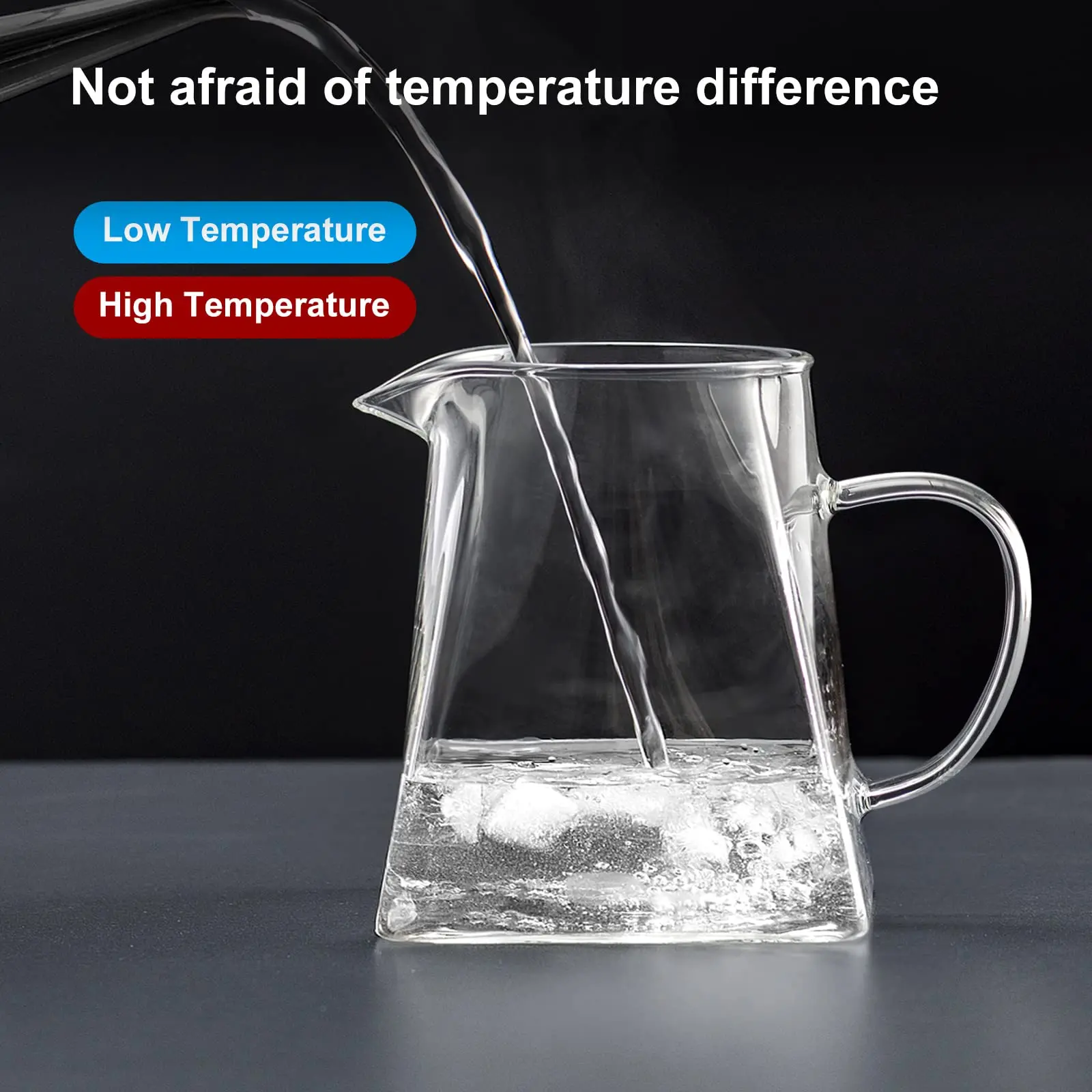 Top Seller 350ml 500ml 750ml high Borosilicate square glass teapot With removable infuser