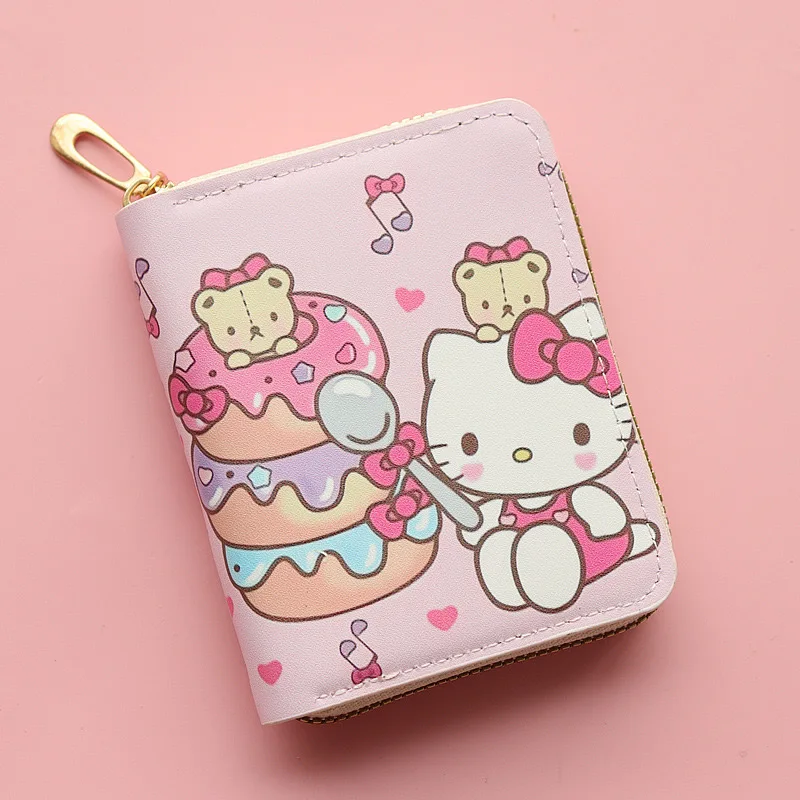 HL Wholesale Cartoon Wallets Custom Hello KT Coin Bag Pu Leather Mini Coin Purse Card Cash Holder Zipper Ladies Portable Purse