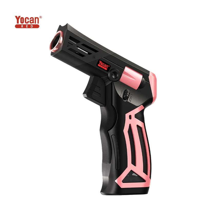 New Arrival Strong Powerfull Luxury Pink Torch Butane lighter Kitchen Grill Barbecue Blue Flame Torch Lighter