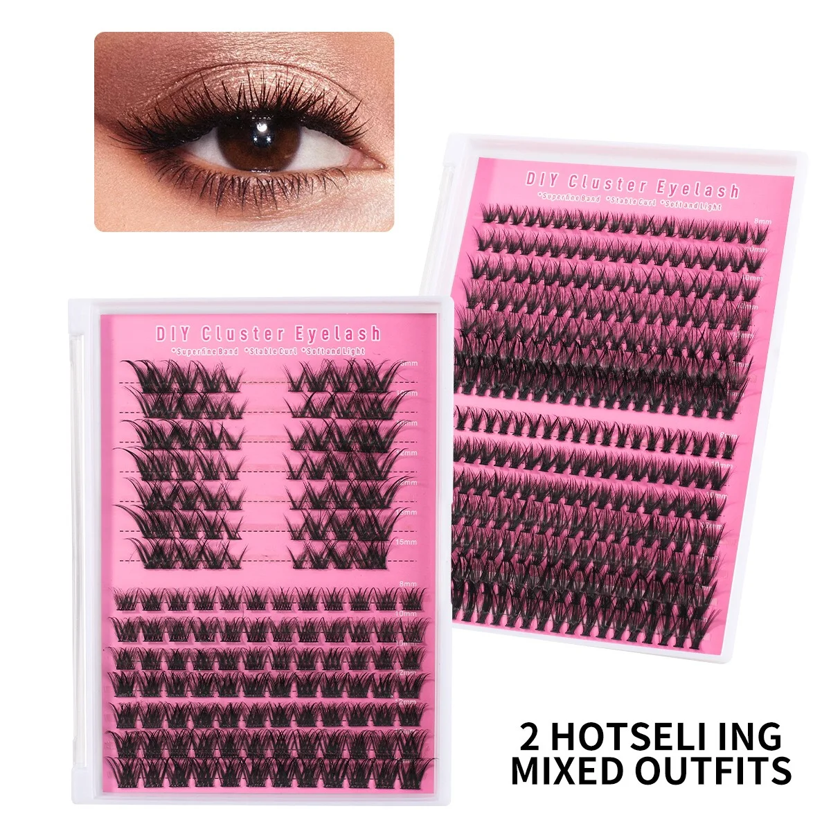 Eyelash Extensions Kit DIY Fluffy Lashes DIY Eyelash Extension Lash Clusters DIY Lash Kit Segment Eyelash 30D 40D 50D Cluster
