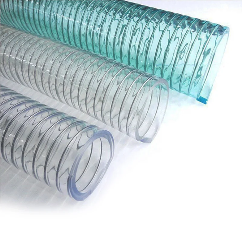 2 3 Inch Clear Flexible Braided Food Grade PVC Spring Steel Wire Spiral Reinforced Hose