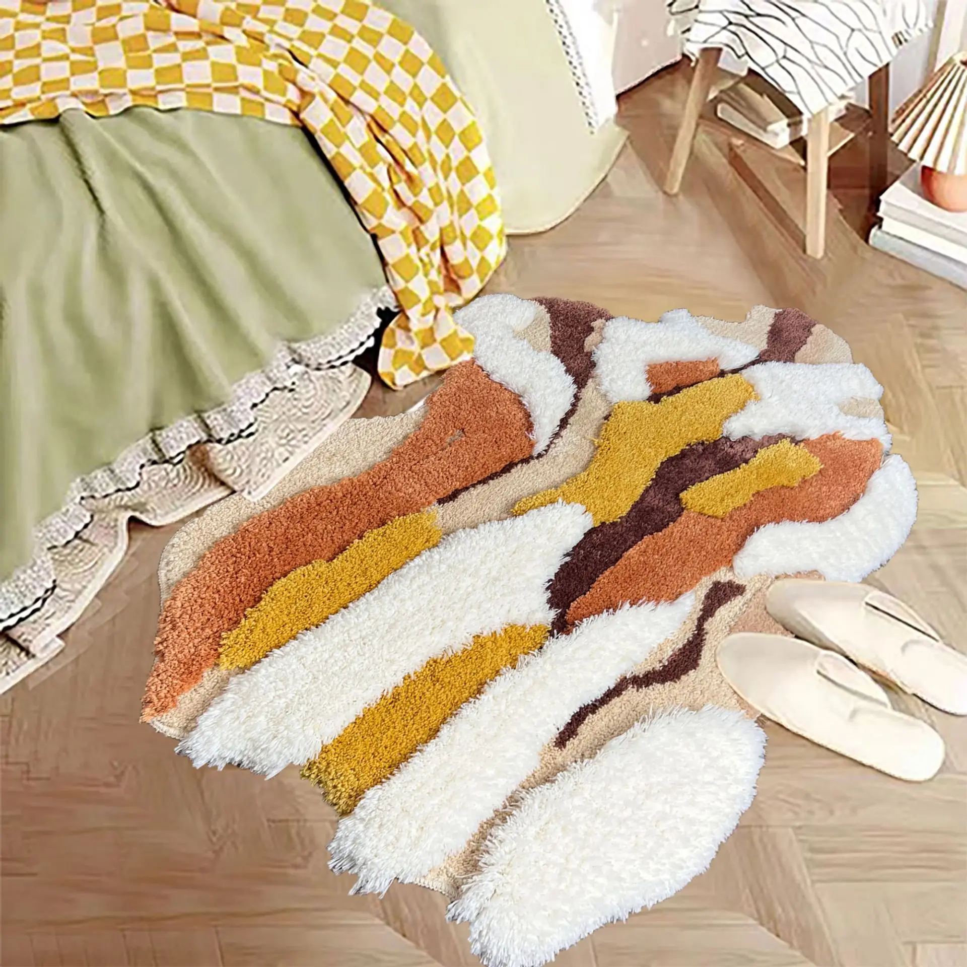 Tufted Rug l Art Colorful Area Rug for Bedroom Living Room Fluffy Room Carpet Home Decor