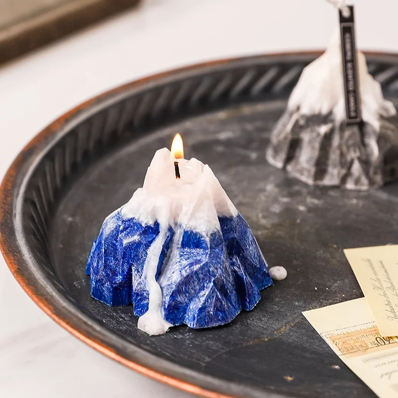 Best Sale Volcanic Shape Scented Candle Glass Jar Indoor Furnishings Ice Wax Nordic Creative