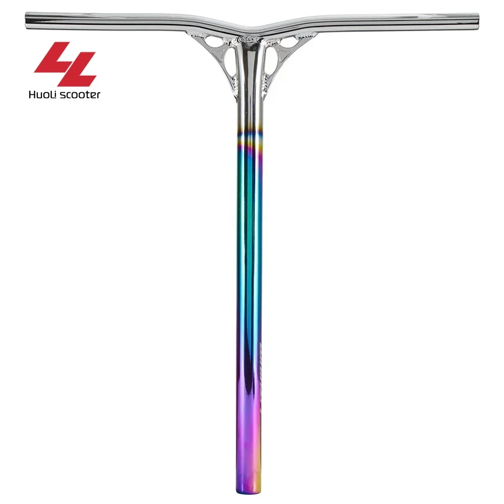 Huoli Root Industry Wholesale Low MOQ Pro Stunt Kick Scooter Parts Standard Polished Chrome Mixed Rainbow IHC Scooter Y Bar