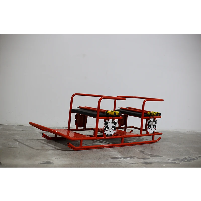Factory Direct Winter Double Panda Ski Bike Adult Child Sled Top Quality Snow Bike