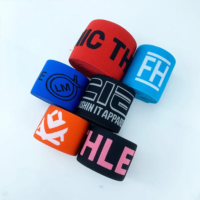Free Sample High Quality Nylon Rubber Custom Woven Manufacturer Jacquard Elastic Weaving With Logo Colorful Exercise Band