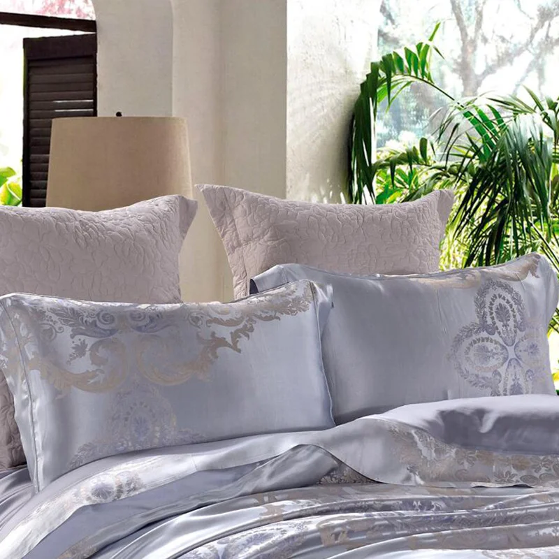 queen size 100% silk linen chinese silk bedding set,silk home textile,silk bed linen