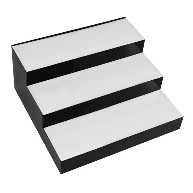 Custom logo Wholesale New Design Acrylic three layer ladder LED luminous holder remote control light wine rack for Beer and Cock