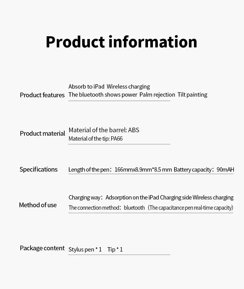 Wholesale New automatically wireless charging active stylus pen with attached magnetically to compatible  iPad