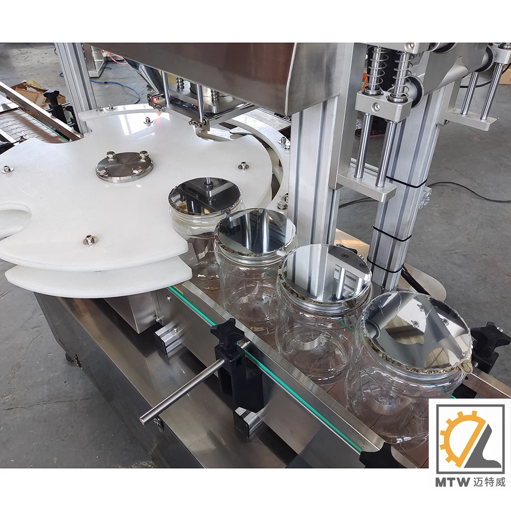 MTW 2-head automatic candy pet plastic bottle lip aluminum foil heat sealer