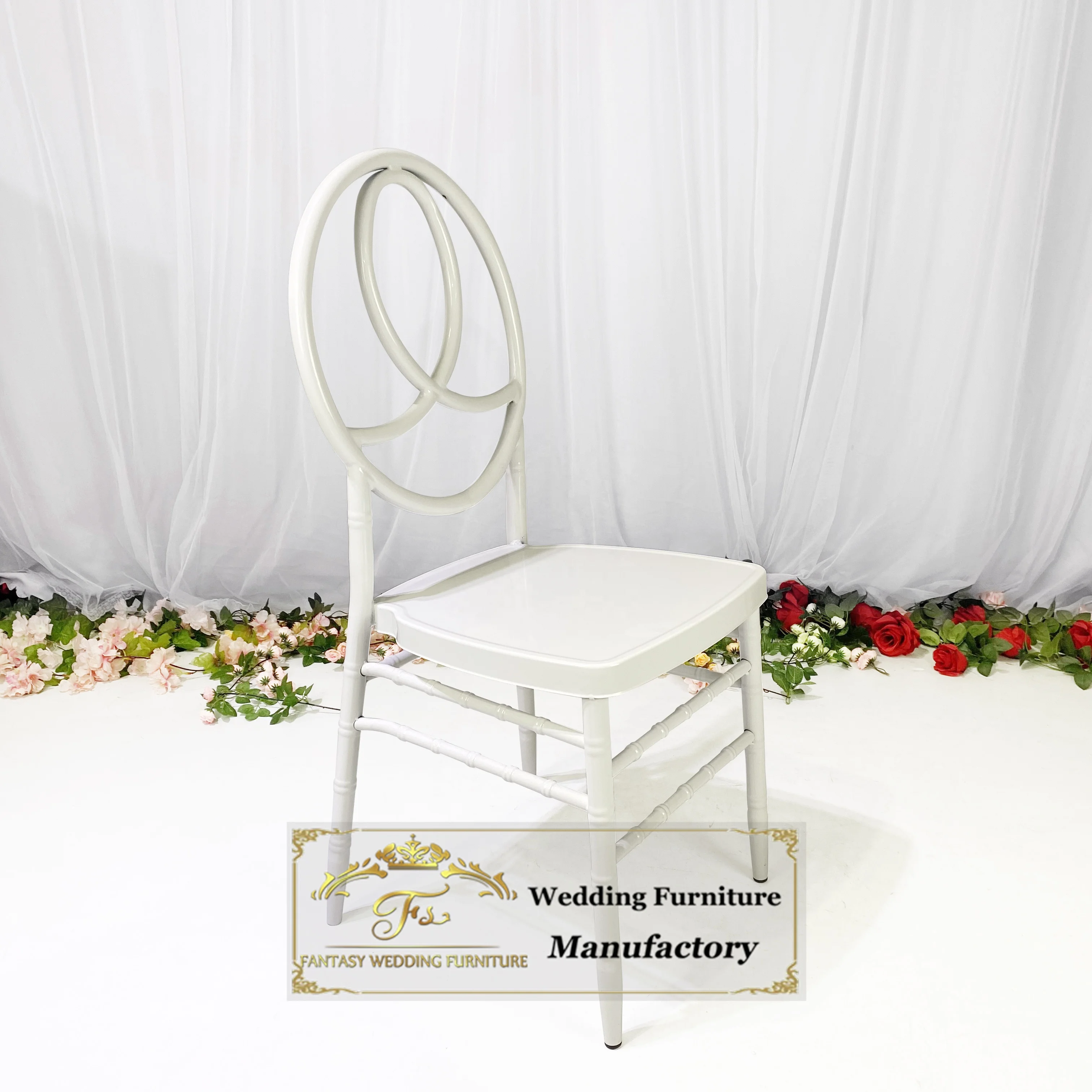 white and gold wholesale metal phoenix chair for wedding reception
