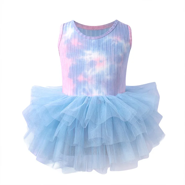 Nice Girls Ballerina Fairy Prom Party Costume Kids Sequined Flower Dress Dancewear Gymnastic Leotard Ballet Tutu Dress