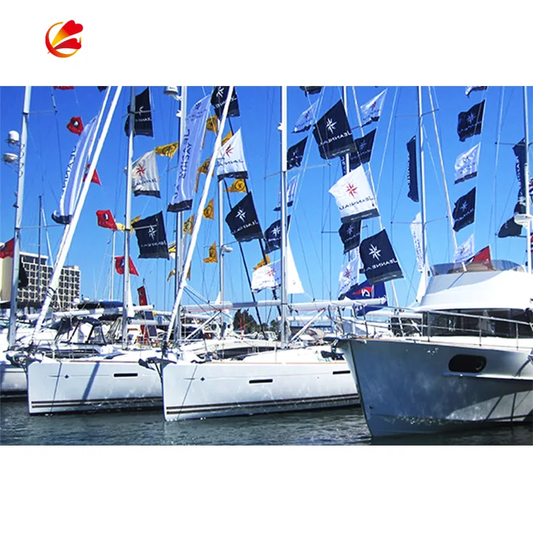 Custom Printing Durable Knitted Polyester  Fabric Marine boat flag