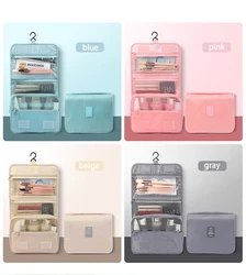 Waterproof Hanging Travel Makeup And Toiletry Bag Nylon Cosmetic Pouch Wash Makeup Bag Custom Logo Cosmetic Bags & Cases