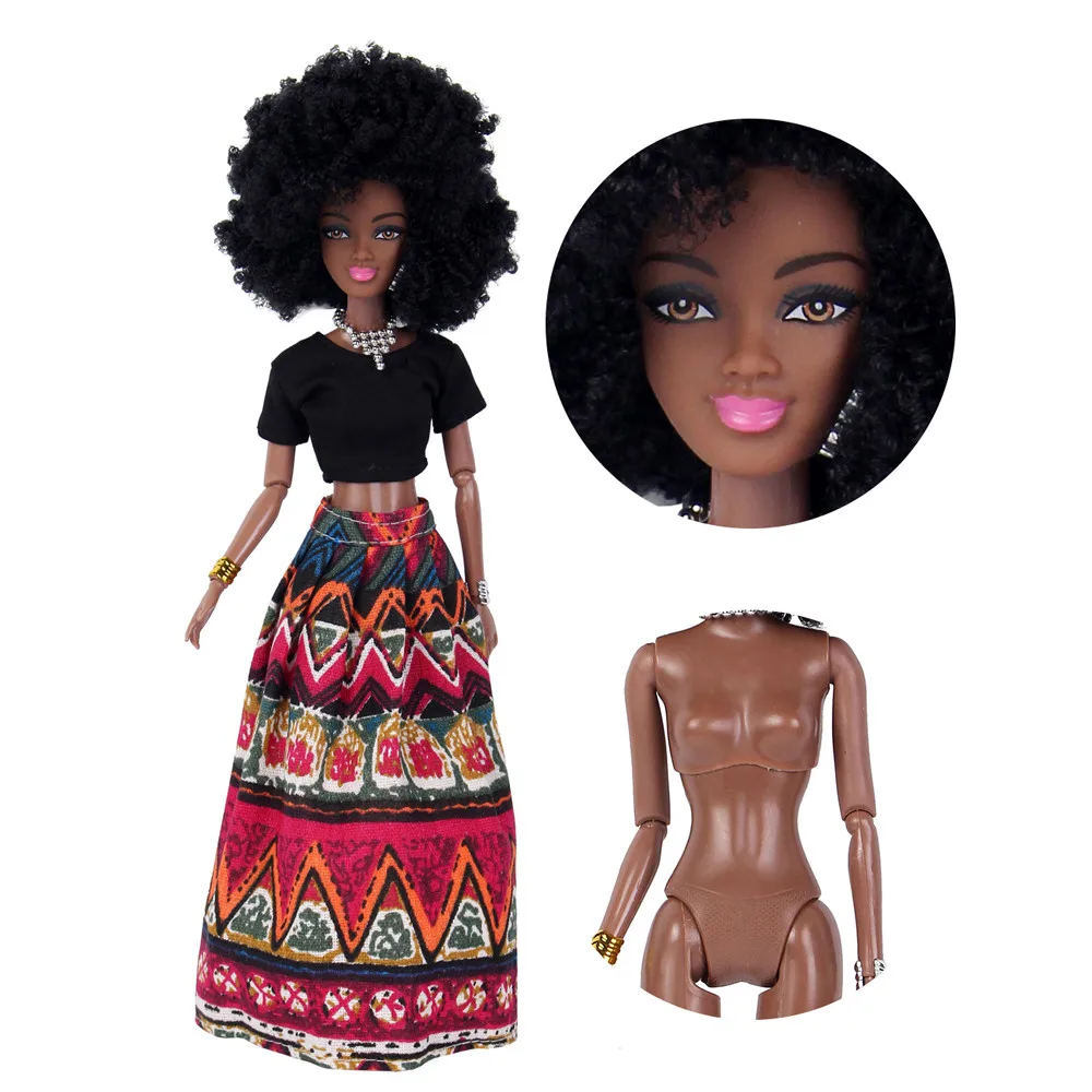 
Bar Dolls For Girls Baby Movable Joint African Black Doll Best Gift Toy Hot sale baby dolls for kids 
