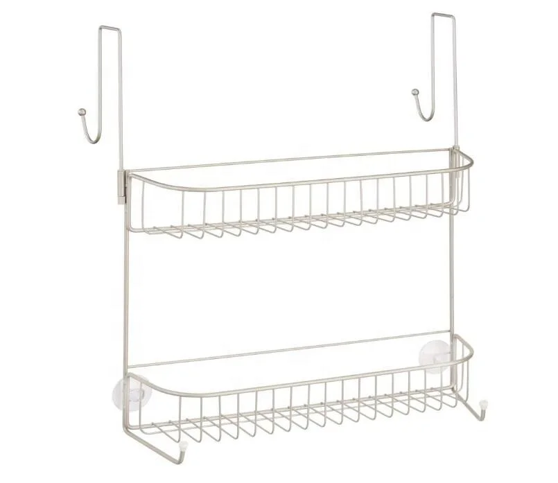 Over The Door Organizer Shelves Two Tier Wire Rack Home Cabinet Storage Rack