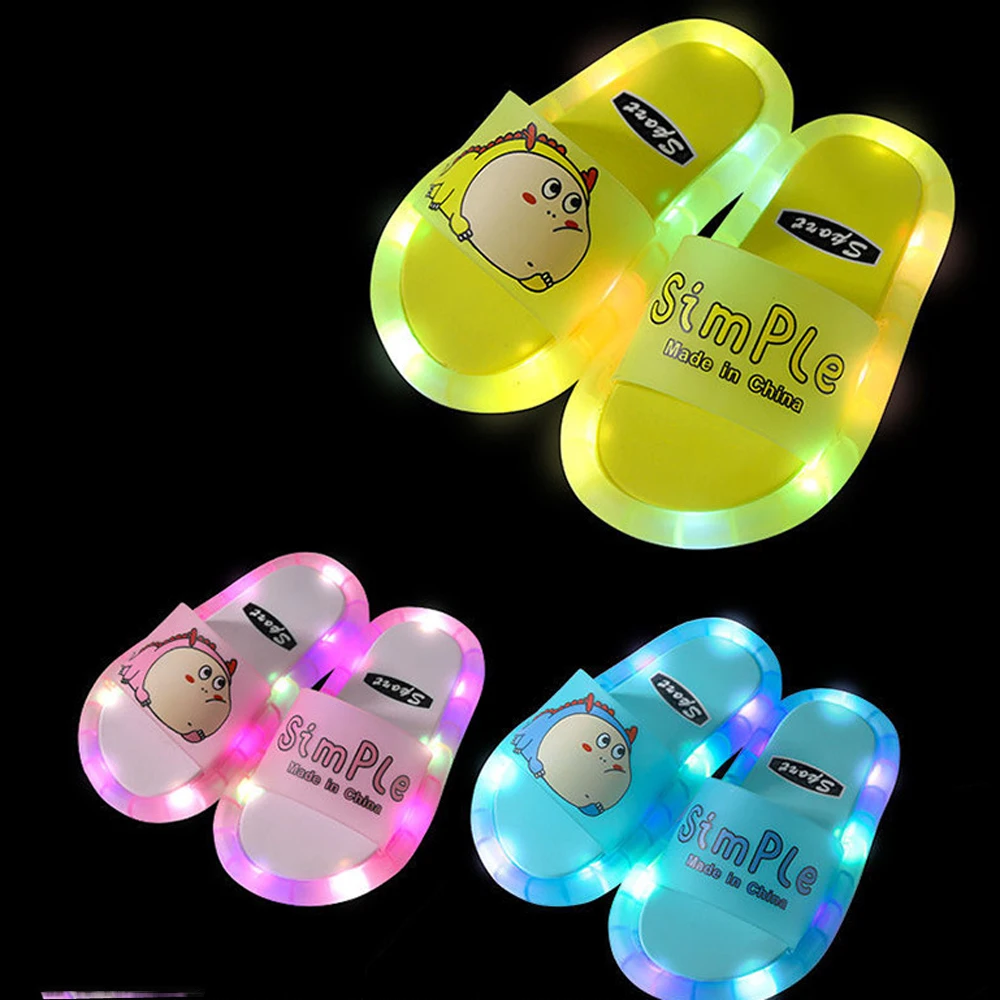 Summer Children Led Slippers Anti-slip Baby Kids Light Up Slippers For Girl Boys