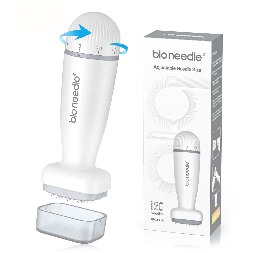 Serum Applicator Bio Needle 120 Pins Stainless Steel Microneedling 120 needle Derma Stamp System Home Use Skin Care Tools
