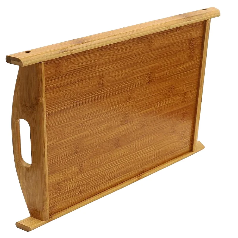 Bamboo Breakfast Wood Table Laptop Desk Bed Table Coffee Tea Food Serving Tray Set Bamboo Serving Tray