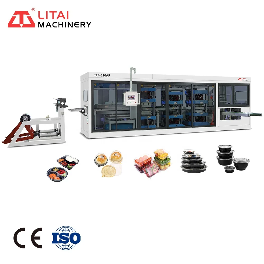 Fully Automatic Compartment Plastic Lunch Box Thermoforming Manufacturing Machine