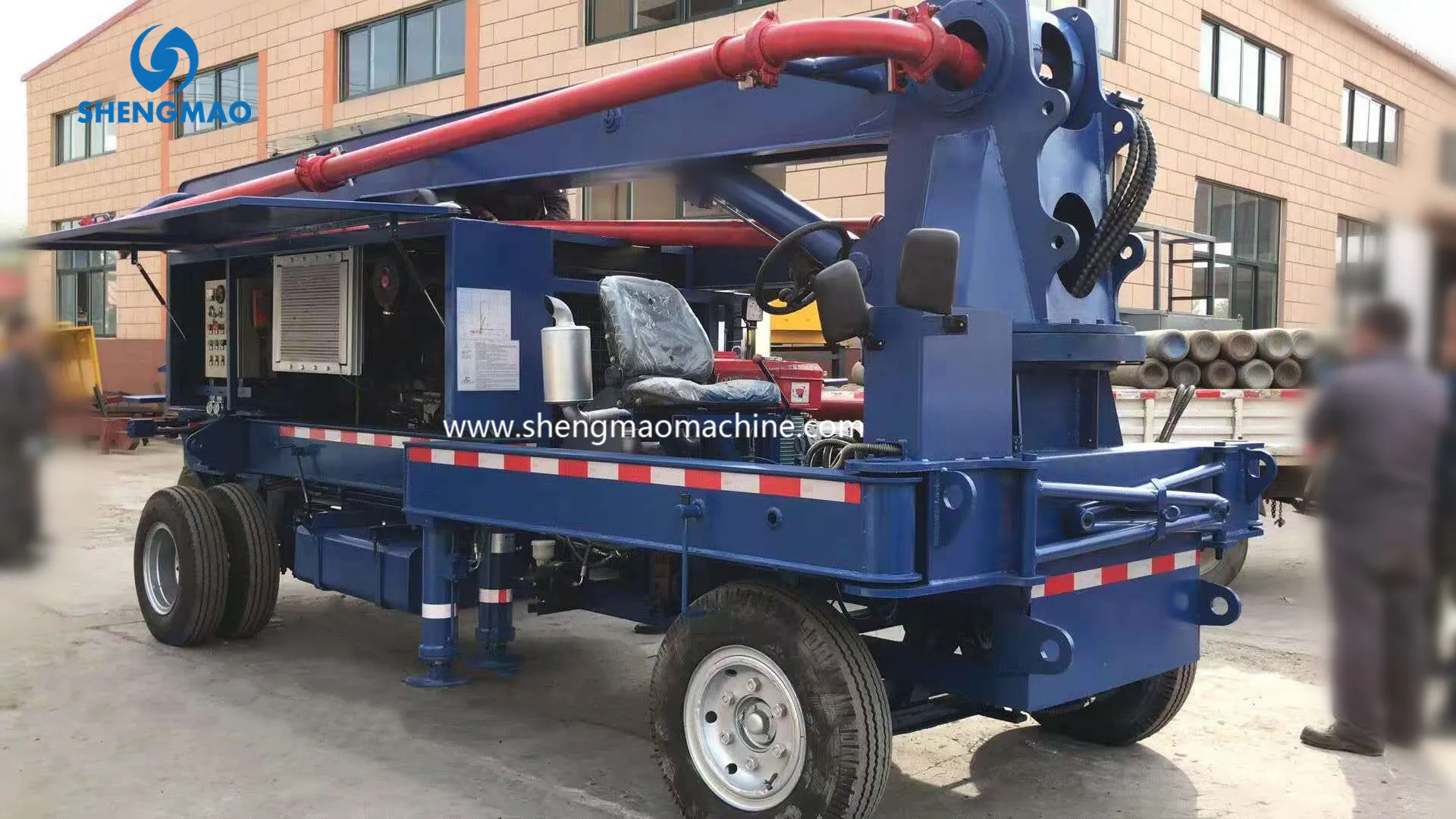 Self Driving Concrete Pump With Diesel Engine Mini Boom Pump Truck