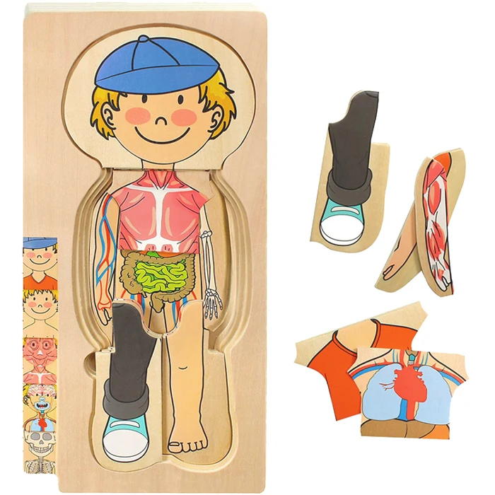 3D Custom Montessori For Baby Children Animals New Intelligent Infant Game Toy Wooden Jigsaw Puzzle