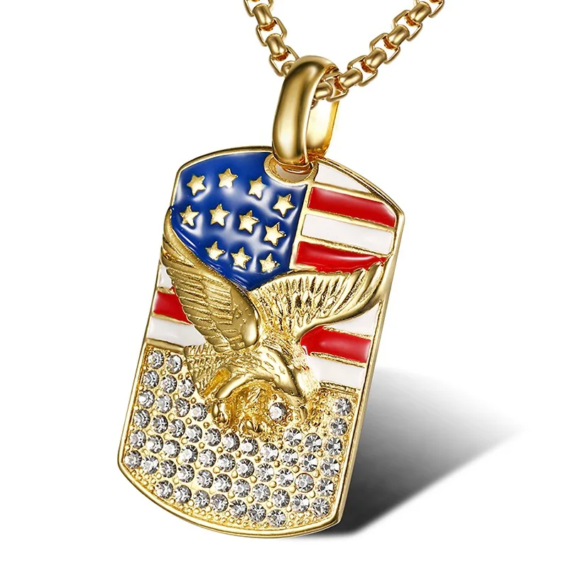 Gold Plated Syria Afghan Iraq Egypt Turkish Flag Necklace Christmas Custom America UK Flag Pendant